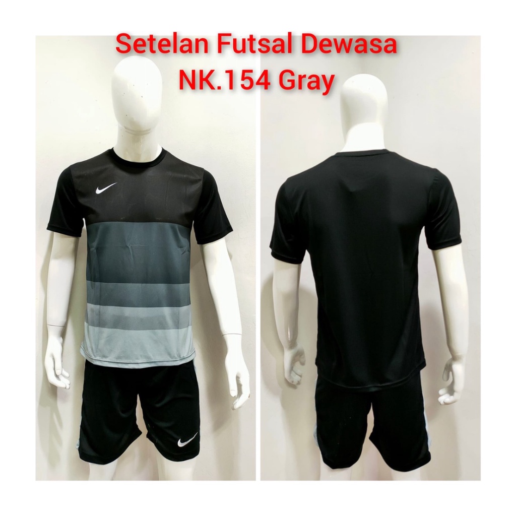 jersey futsal pria kaos sepak bola baju dan celana setelan wanita dewasa t-shirt outfit seragam jarsey kostum olahraga pakaian apparel print sport jersy soccer casual jersi suit NK154 grey