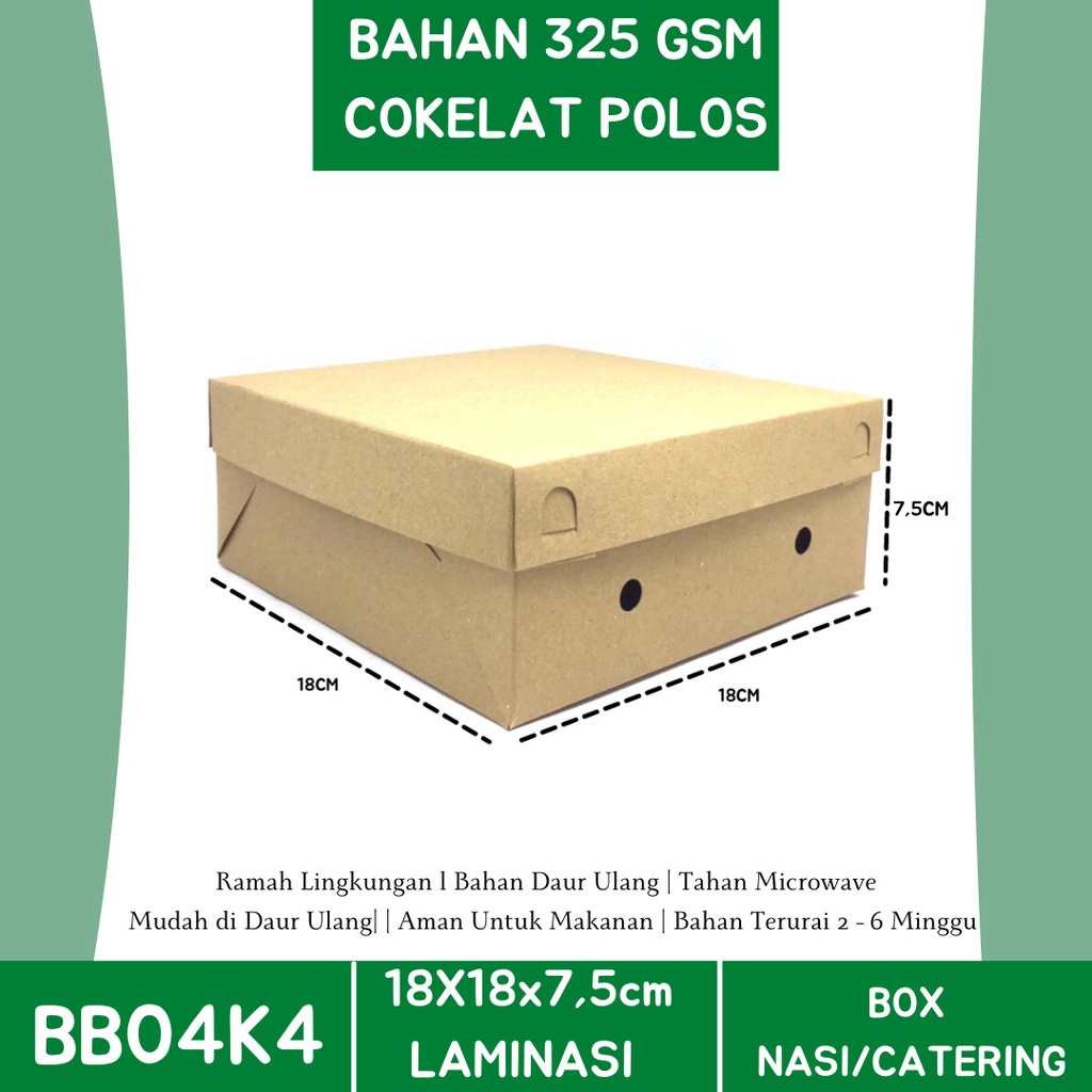 Box Nasi Kotak Dus 18x18 Dus Nasi Kotak (BB4K4-Laminasi)