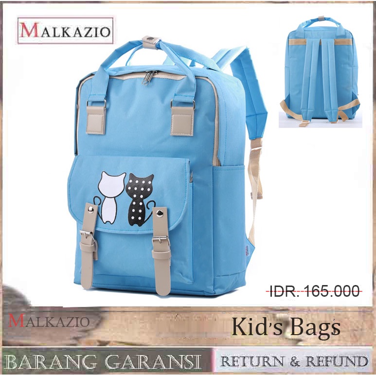 tas anak perempuan lucu unik cantik / tas sekolah sd smp sma / tas ransel anak cewek backpack biru muda