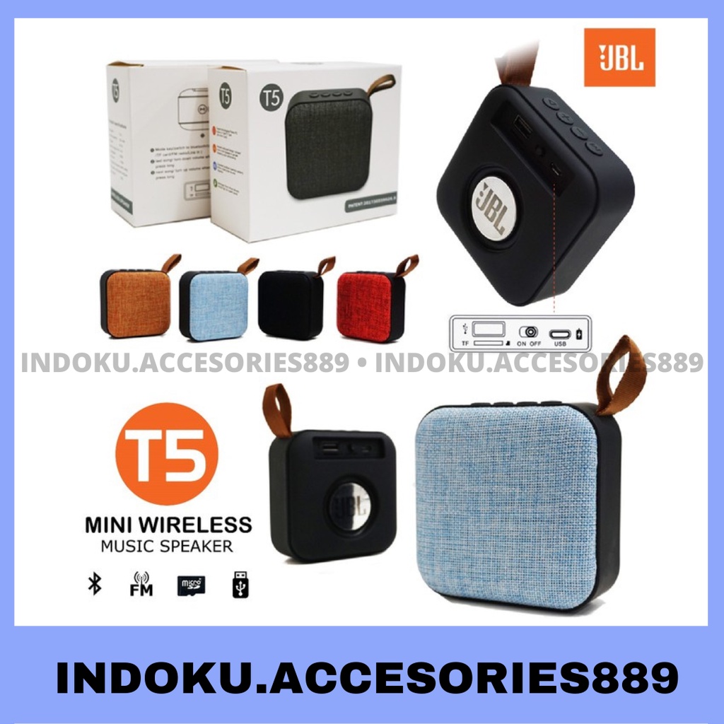 Speaker Musik Box Bluetooth JBL T5 Kotak Full Bass Termurah Full Audio