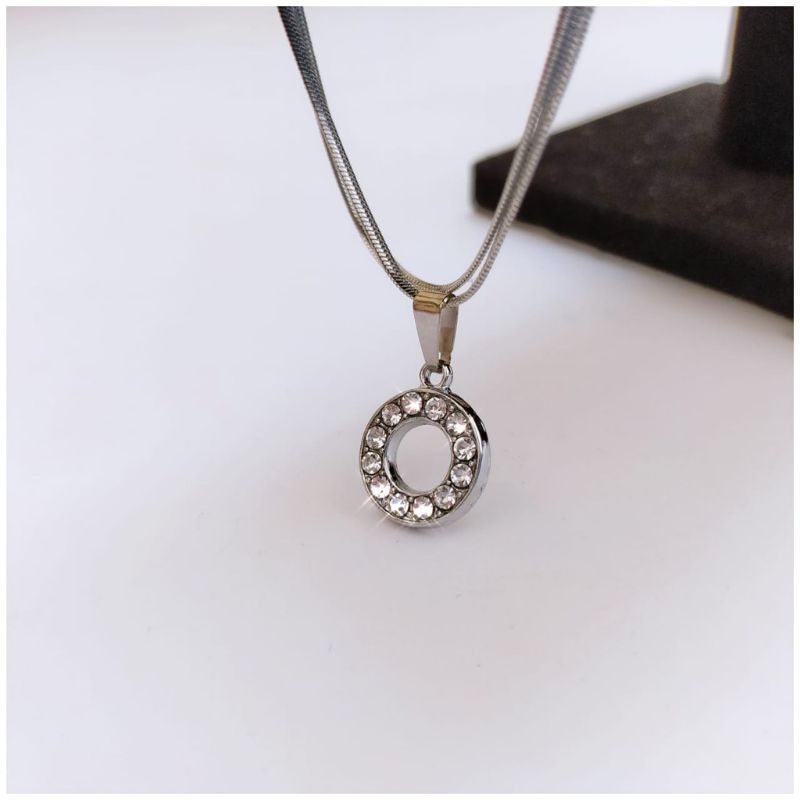 KALUNG SILVER ANTI KARAT - ANTI LUNTUR// Kalung Liontin Wanita Model Bulat Atau O