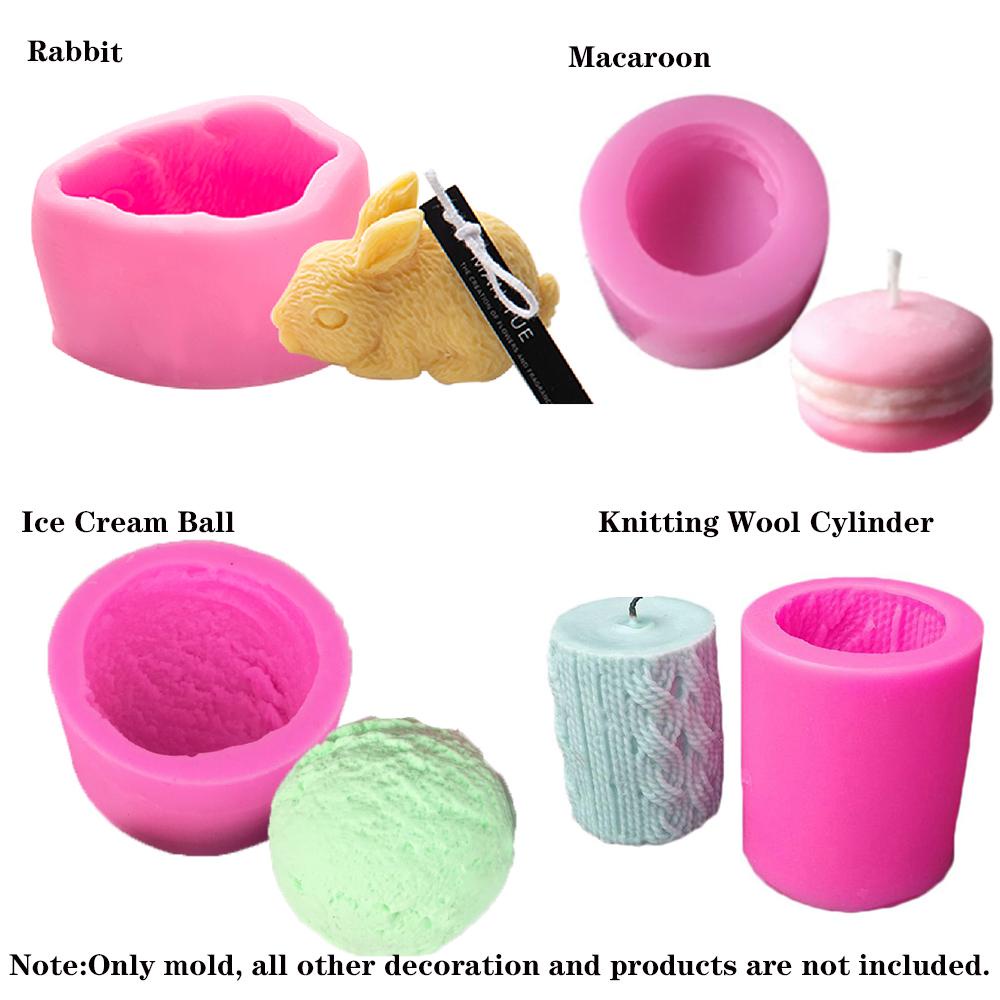 R-flower 3D Silicone Candle Mold Pesta Pernikahan Epoxy Resin Rajut Wool Silinder Clay Tools Cetakan Sabun Bola Es Krim