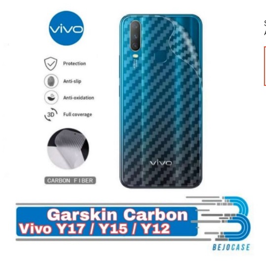 SOFTCASE HITAM SLIMFIT & SKIN CARBON VIVO Y15S Y12 Y17 ANTI GORES BELAKANG