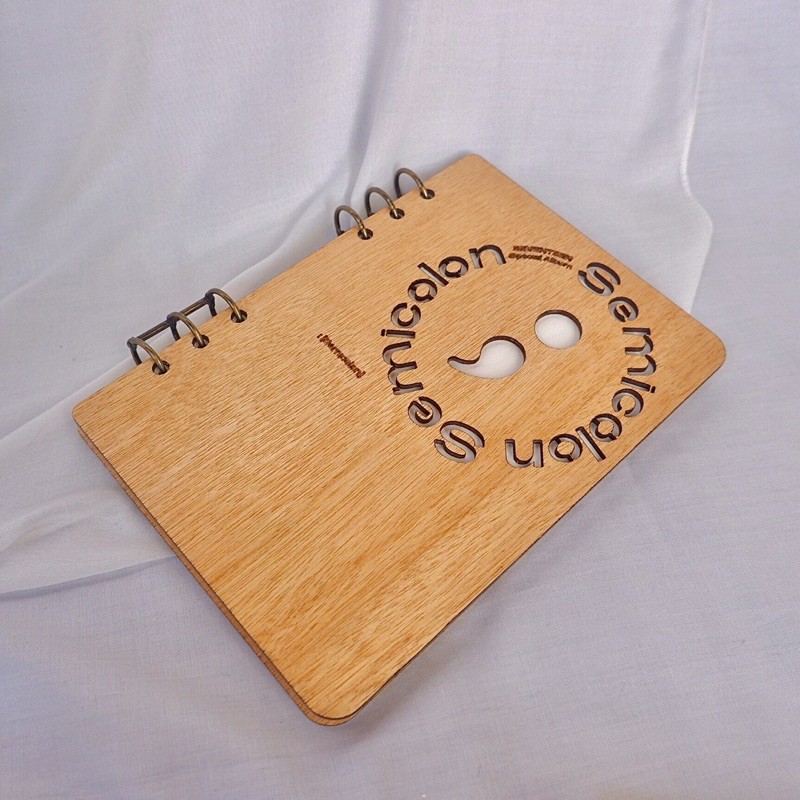 

SEVENTEEN Semicolon Wooden Notebook | journaling book | buku jurnal