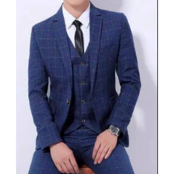 JAS FORMAL PRIA/BLAZER PRIA/SETELAN JAS MOTIF KOTAK