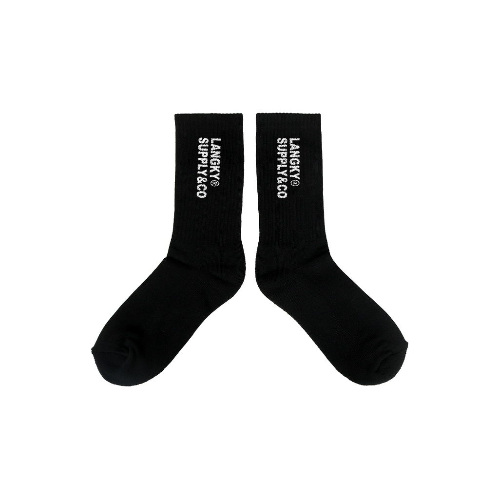 Kaos Kaki Remaja Distro Tebal Langky Sock ADTR Fornitura Hitam