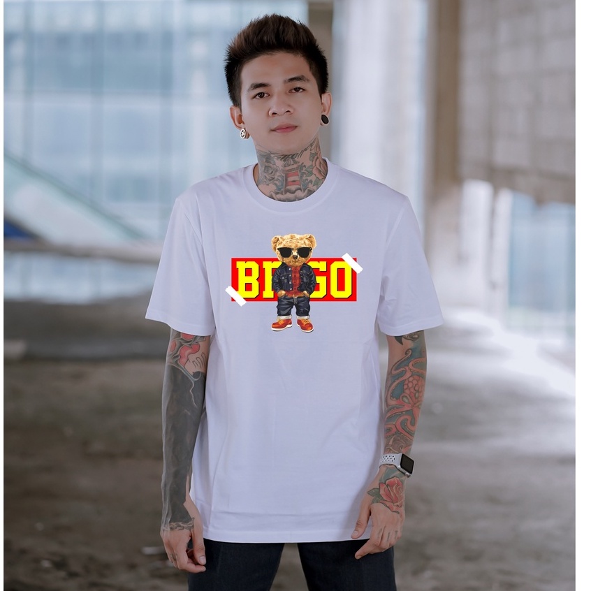 BRIGO Kaos Lengan Pendek Bear I am Ready II Kaos Distro BRIGO Beruang I am Ready II Kaos Katun Combed M-XL ( Pria &amp; Wanita )