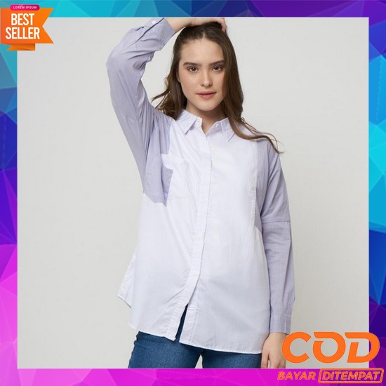 Baju Atasan Blouse Kemeja Florenza Top Wanita Perempuan Korean Style K Monellina 601102 Kemeja Overs
