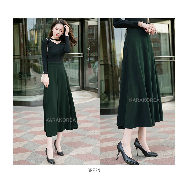 KARAKOREA 830 Molly Maxi Flare Skirt Scuba Premium/Rok Panjang Rok Wanita Rok Ngembang/Rok payung/Rok Lebar