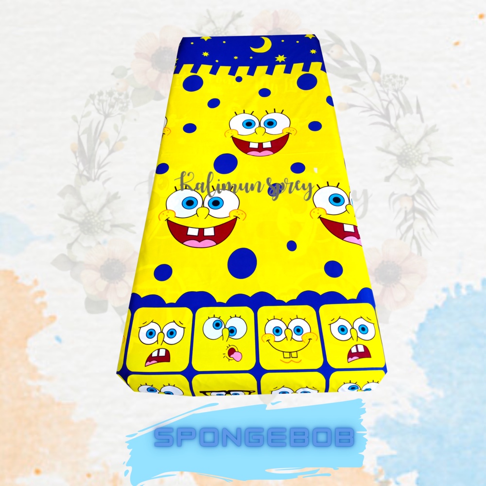 Sprei 100x200 Tinggi 15 &amp; 20 cm Single Sudut Karet | Motif Polos dan Karakter Aesthetic Anti Luntur
