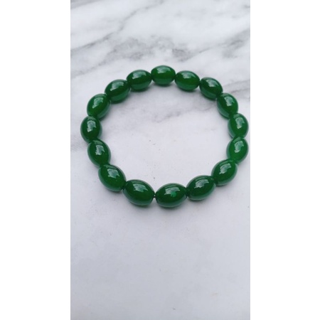 Gelang hijau giok oval