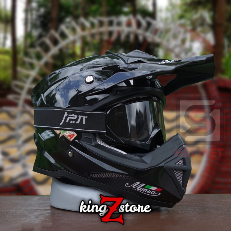 Helm Motor Cross Trail Monsa Cross Polos Anak Sampai Dewasa Murah Kualitas Premium SNI Terbaru Fullf