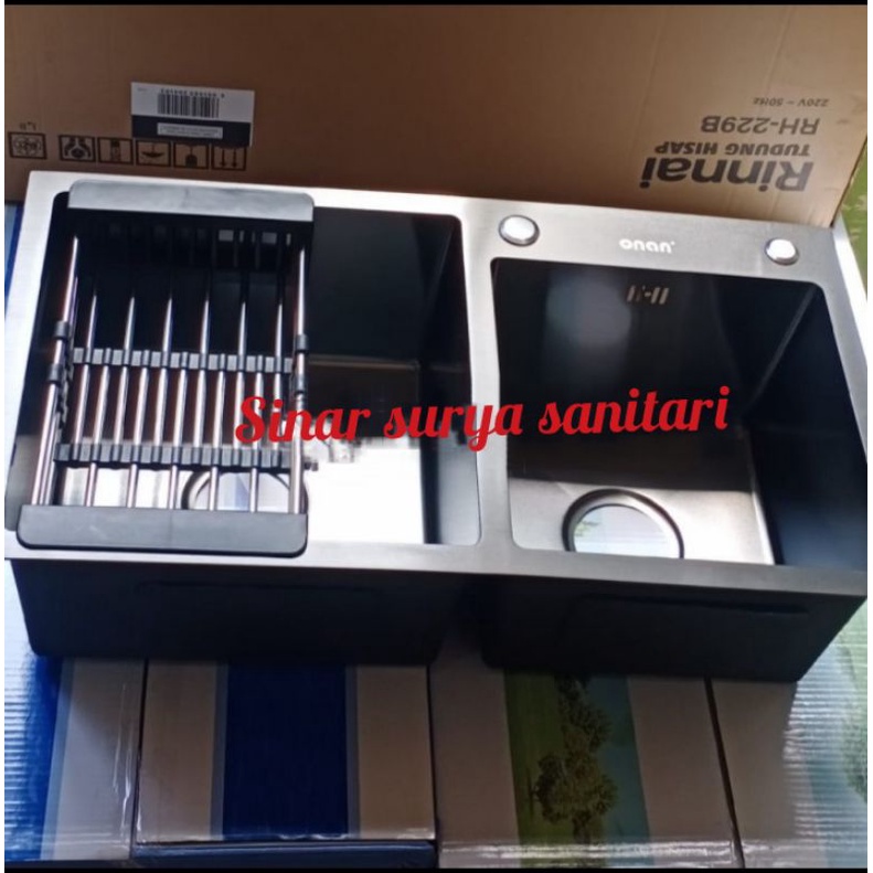 Kitchen sink ONAN 8245 BLACK / Kitchen sink 8245 hitam