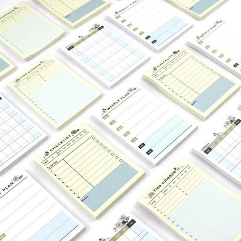 

[JOURNALCARE.ID] Pad Sticky Note Memo Jadwal Mingguan Bulanan untuk Stat
