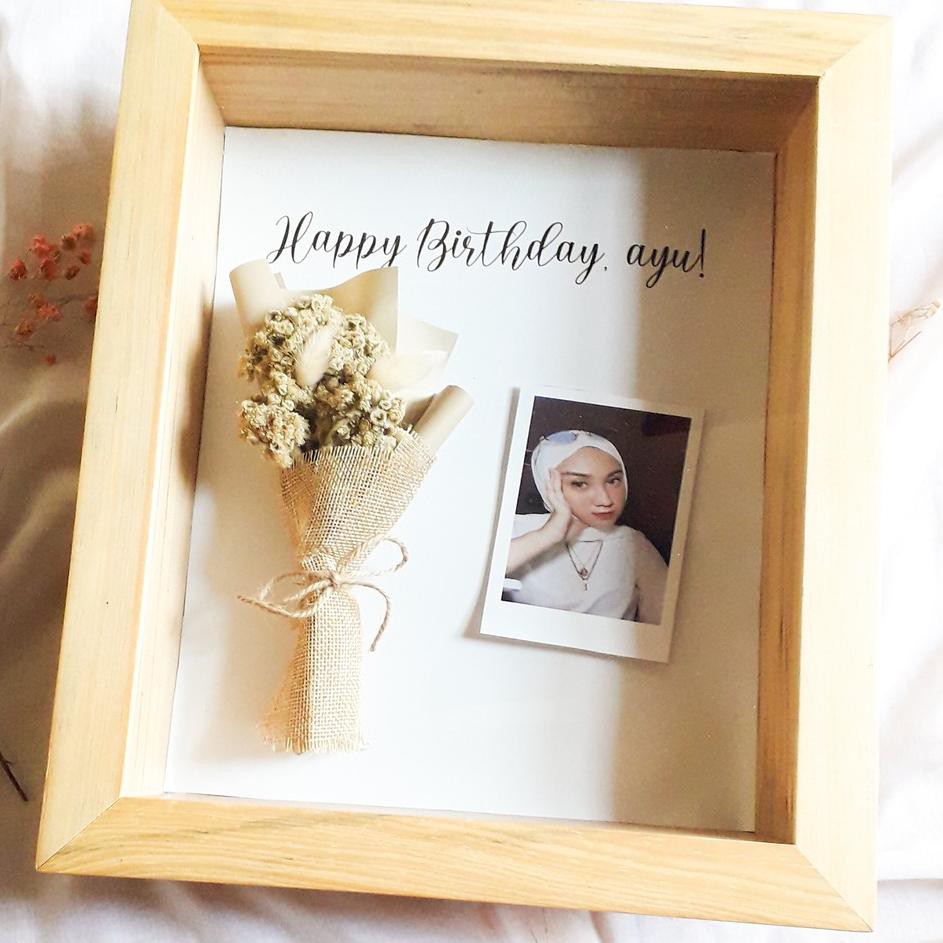 Termurah EDELWEIS  IN FRAME BUNGA FLOWER  EDELWEISS KERING HADIAH ULANG TAHUN WISUDA WEDDING ANNIVER