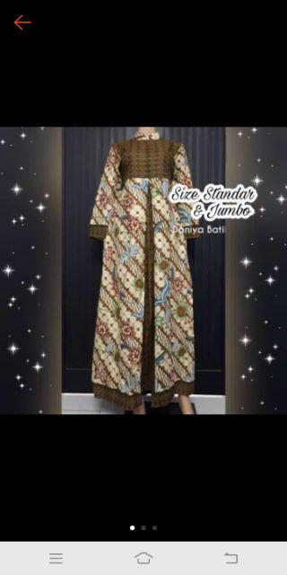 Gamis Batik Pias Parang Kembang Standar Dan Jumbo (ada Hem-nya) Bahan Katun Mataram Primisima