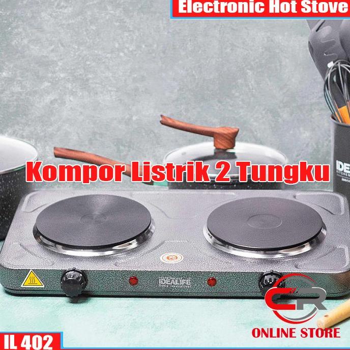 IDEALIFE - Electronic Hot Stove - Kompor Listrik 2 Tungku - IL-402
