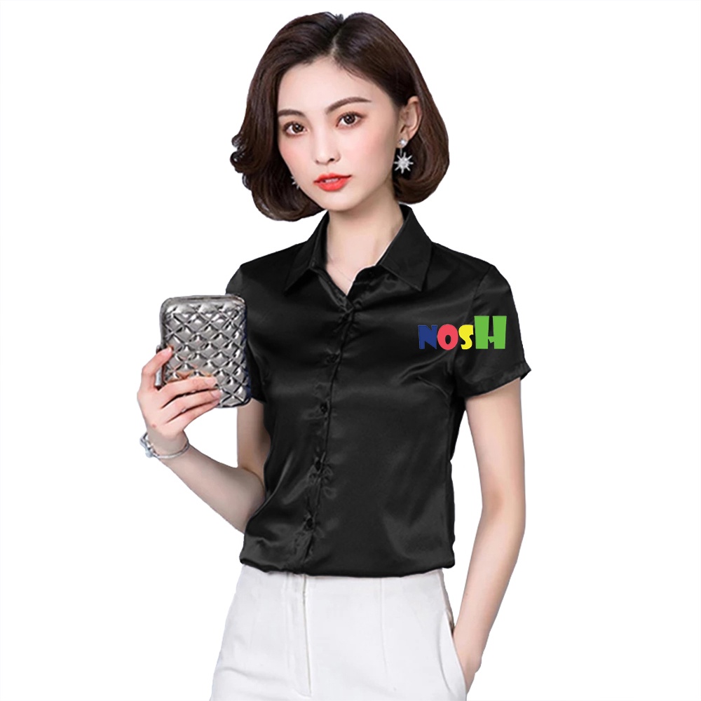 Kemeja Wanita Pendek Satin Harukka - NOSH Fashion-3