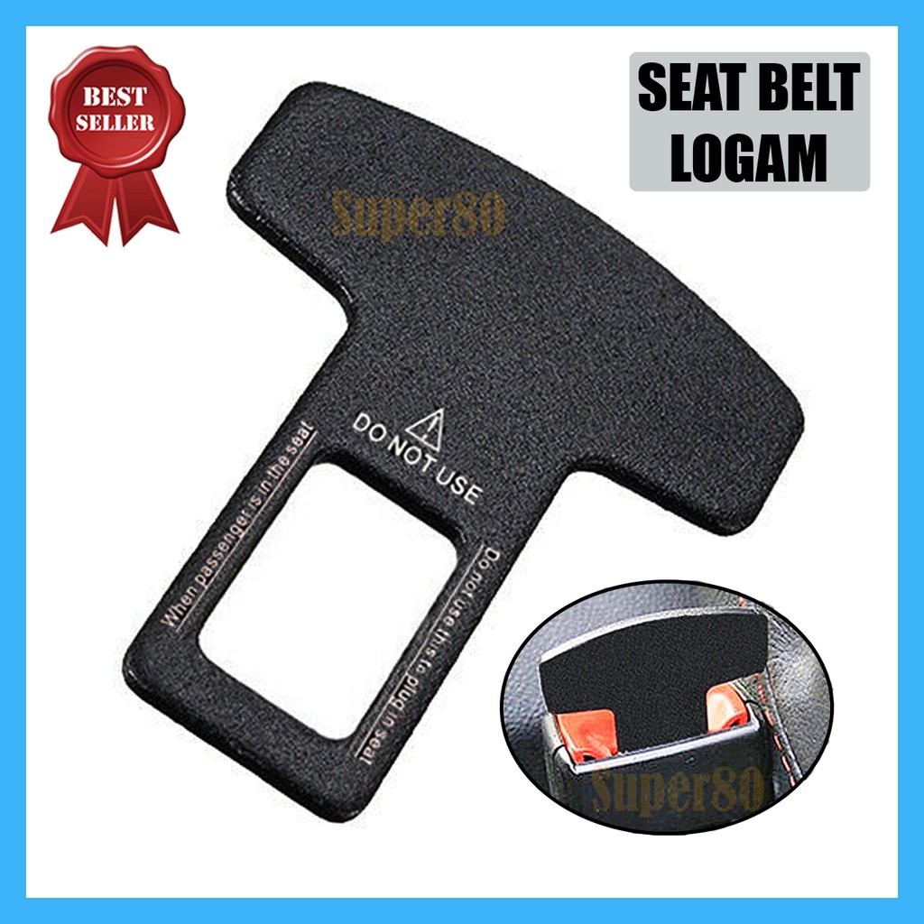 Colokan Seat Belt Logam Hitam / Polos Buckle SeatBelt Clip Warning Alarm Buzzer Stopper Safety