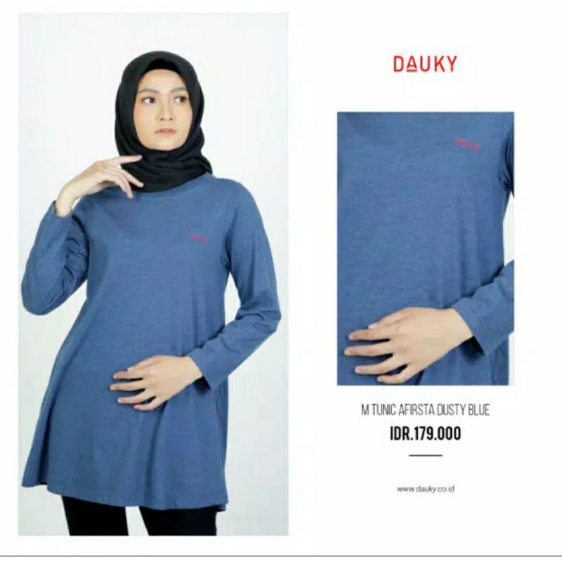 Tunik kaos polos Dauky M Afirsta Tunic Ready stock