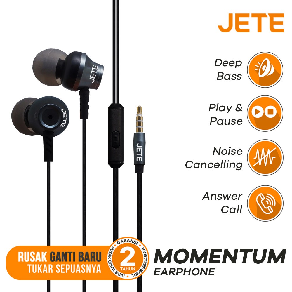 Headset Earphone JETE Momentum - Garansi 2 Tahun