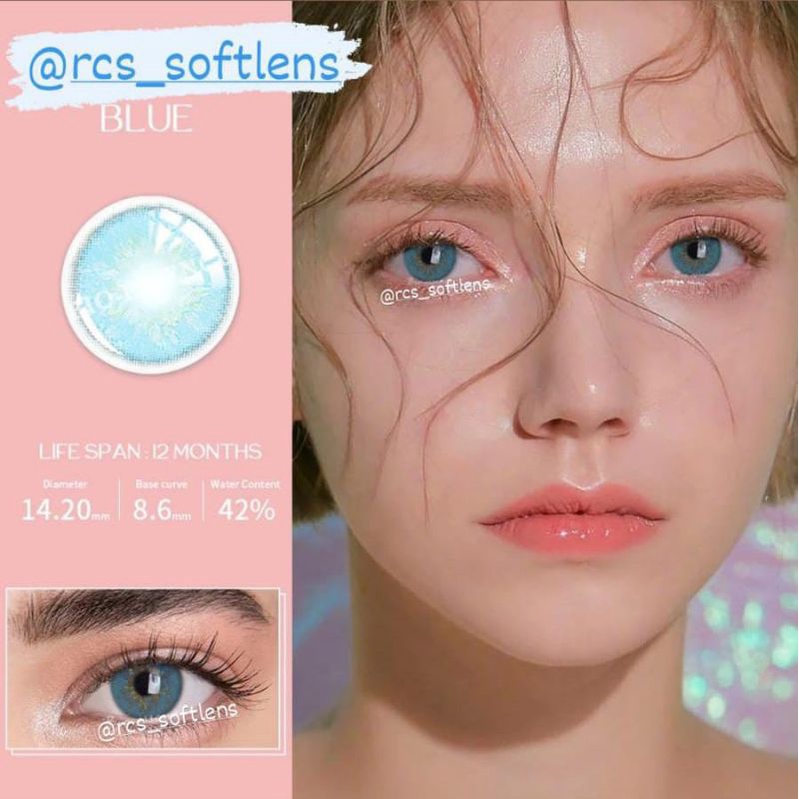 RCS ✅ Softlens import korea Russian girl brown grey blue Softlens minus -1.00 S/D -6.00 Softlens biru minus