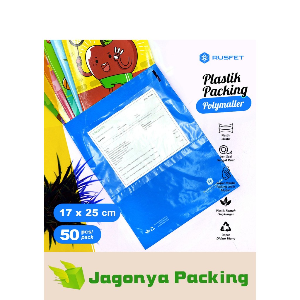 AMPLOP PLASTIK POLYMAILER WARNA BIRU /BLUE