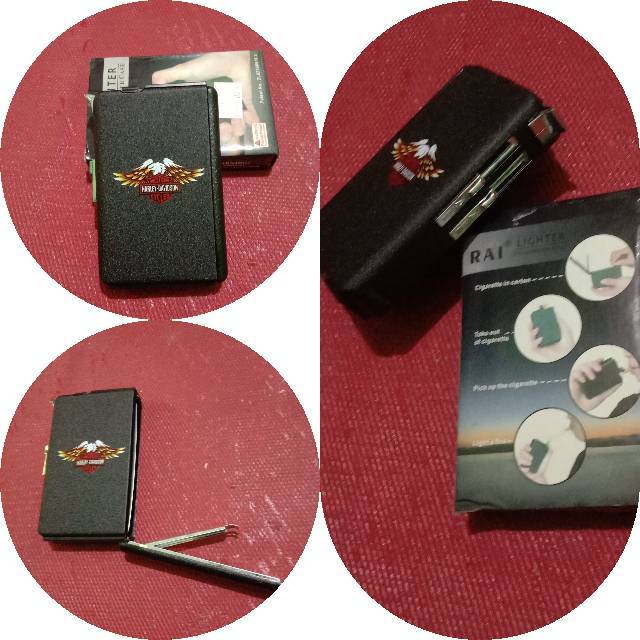 Terbaru Termurah KOTAK ROKOK WARNA HITAM KOREK API BARA EP HD H 3454