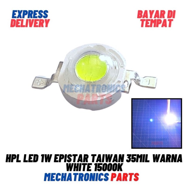 [5685] HPL LED 1W EPISTAR Taiwan 35mil Warna White 15000K