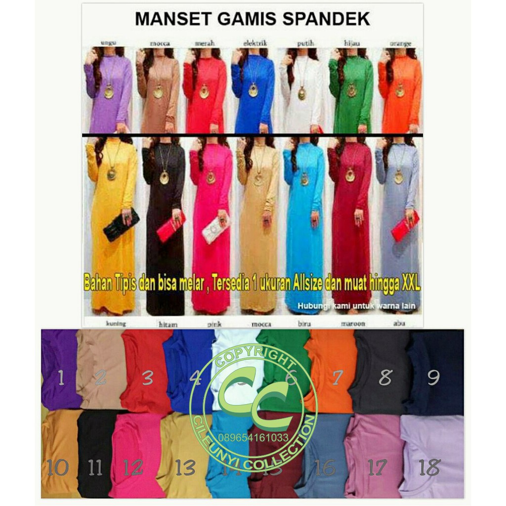 Mangset Gamis Spandek Manset Lengan Panjang