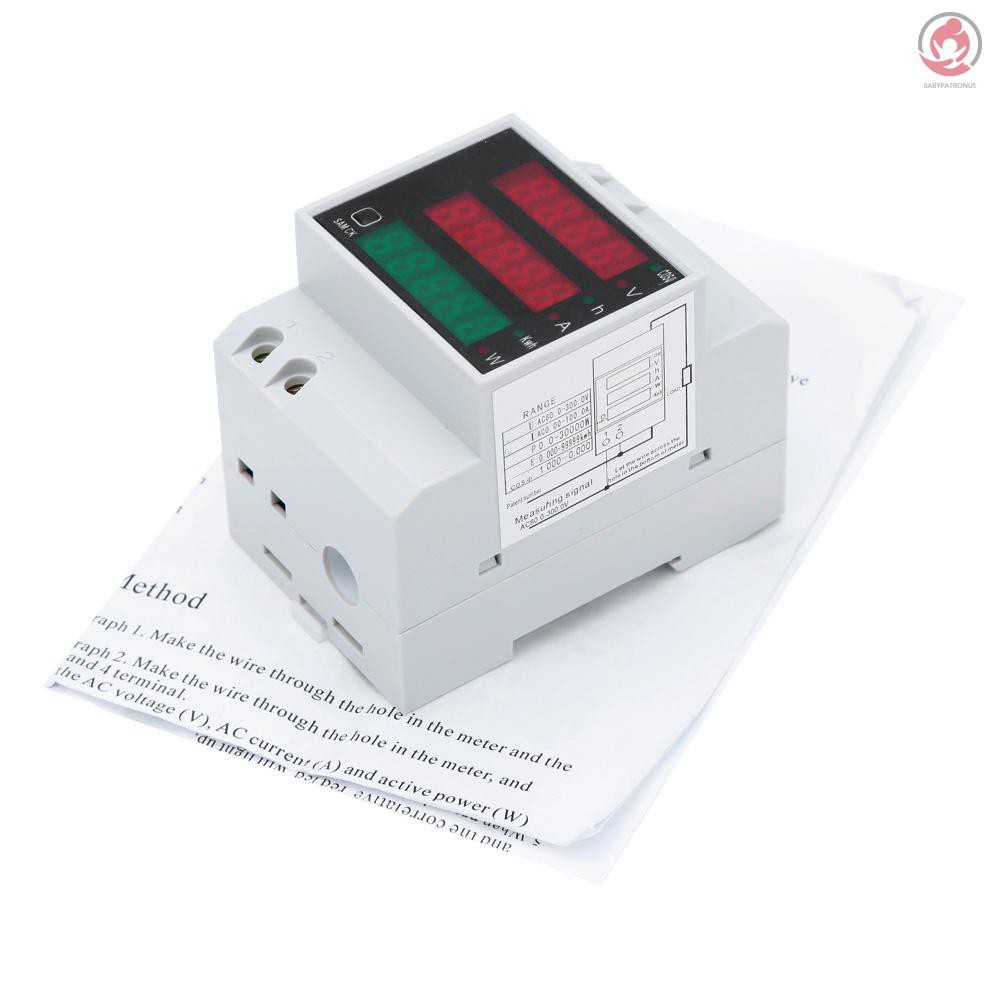 POWER Voltmeter Ammeter Digital Multifungsi Ac80-300V 100a Din Rail