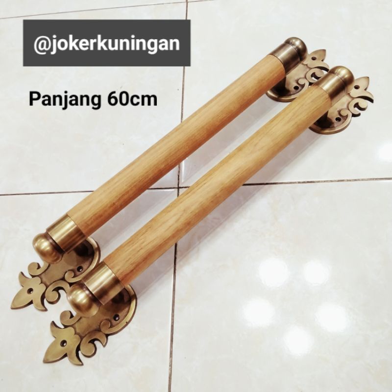 Handle pintu rumah / gagang pintu rumah kuningan kayu 60cm