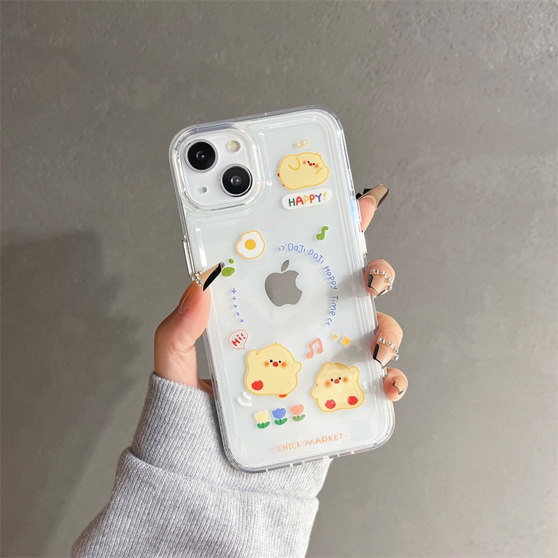 Soft case Transparan Motif Hewan Ayam Dan Kelinci Untuk iphone 11 12 13 pro max x xs xr xsmax 7 8 plus