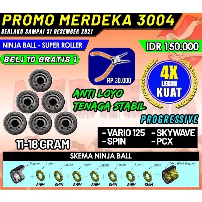 ROLLER NINJA BALL SUPER BRT VARIO 125 150 PCX ADV GENIO