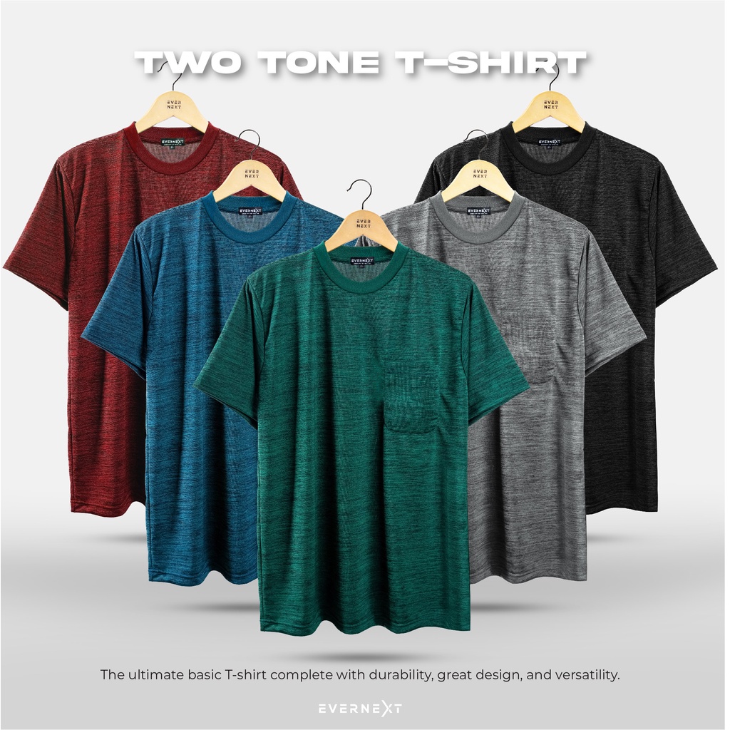 Kaos Kantong Pria TWO TONE Pocket TEE T-shirt Adem Combed 30's Lengan Pendek Cowok Distro Lembut Outdoor COD