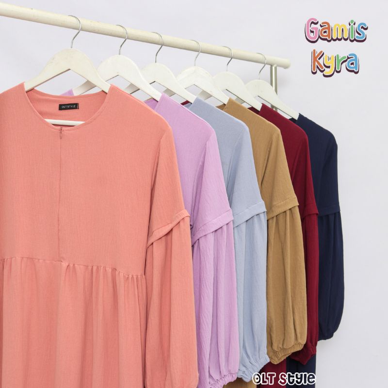 New Kyra Gamis airflow crinkle 2 - 12 tahun premium by ollet bisa couple