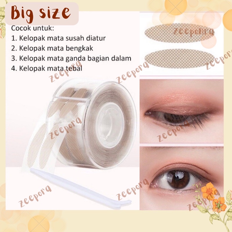 EYELID TAPE ROLL STIKER MATA SKOT SCOT LIPATAN MAKEUP SKINCARE PEMBESAR MATA ISI 600 PCS 300 PASANG TANPA LEM
