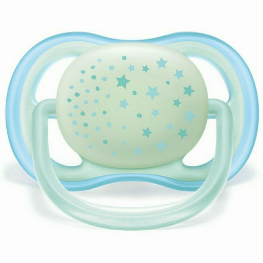 Philips Avent Soother Ultra Air Pacifier Happy Orthodontic  BPA Free / Glow in the Dark SCF376/11 / SCF080/17 2Pack isi 2 pcs - Empeng Dot Bayi