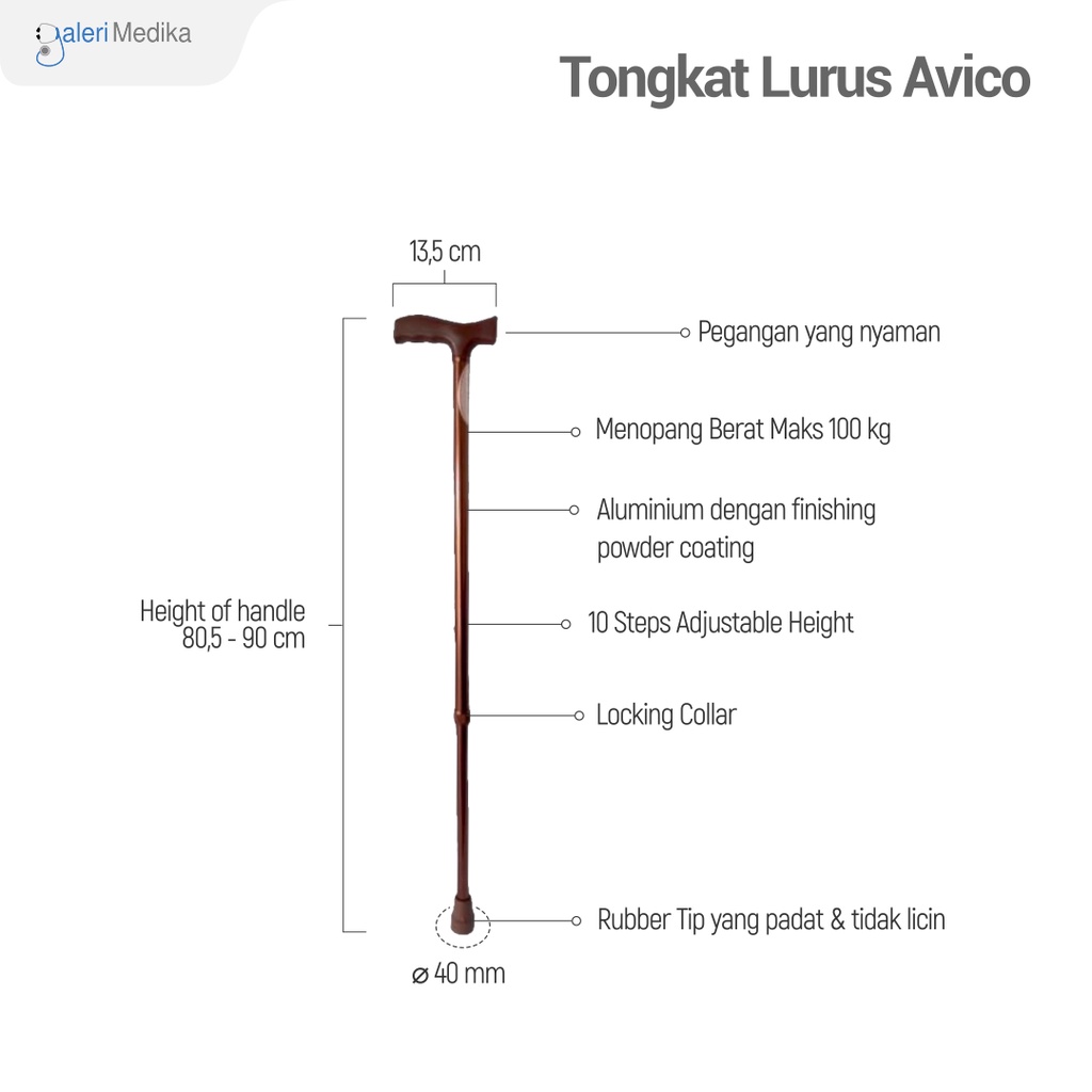 Tongkat Kaki 1 Avico  Tongkat Jalan Orang Tua