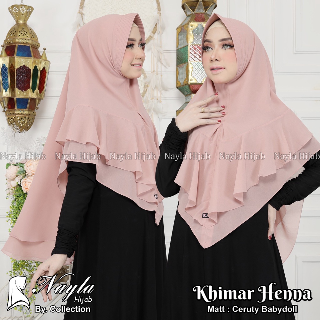 KHIMAR HENNA CERUTY BABYDOLL KERUDUNG CERUTY JUMBO ORIGINAL BY NAYLA HIJA'B