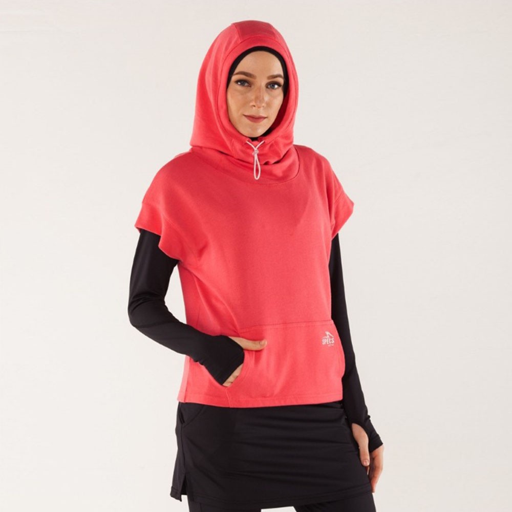 RUE HIJAB SCUBA HOODIE SPECS WOMAN PINK PEACH ORIGINAL 