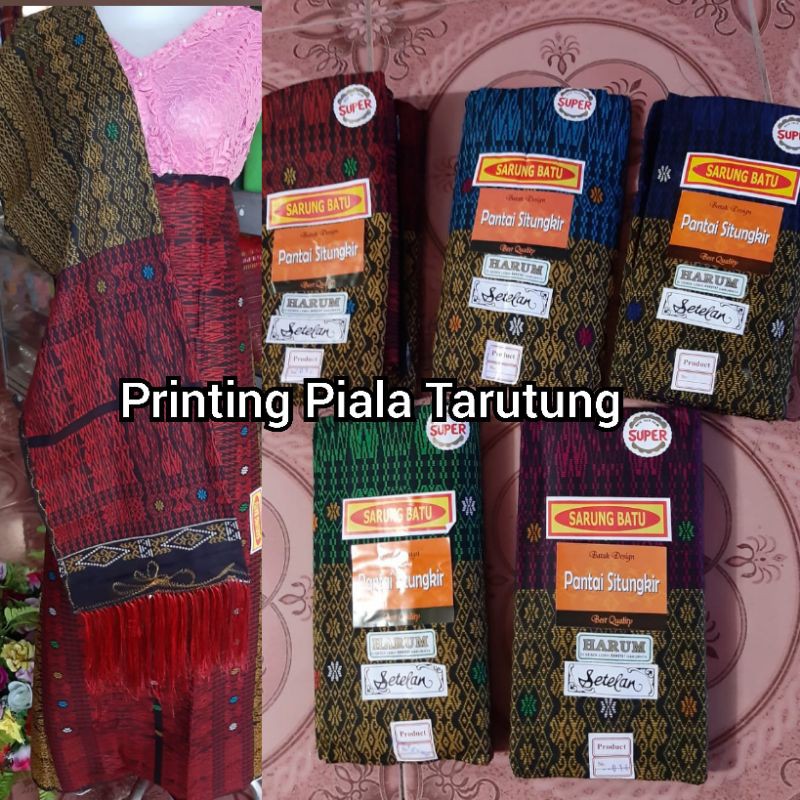 SETELAN SARUNG KATUN PREMIUM PRINTING ULU TORUS PIALA TARUTUNG KAIN TOBA SONGKET BATIK BATAK MURAH