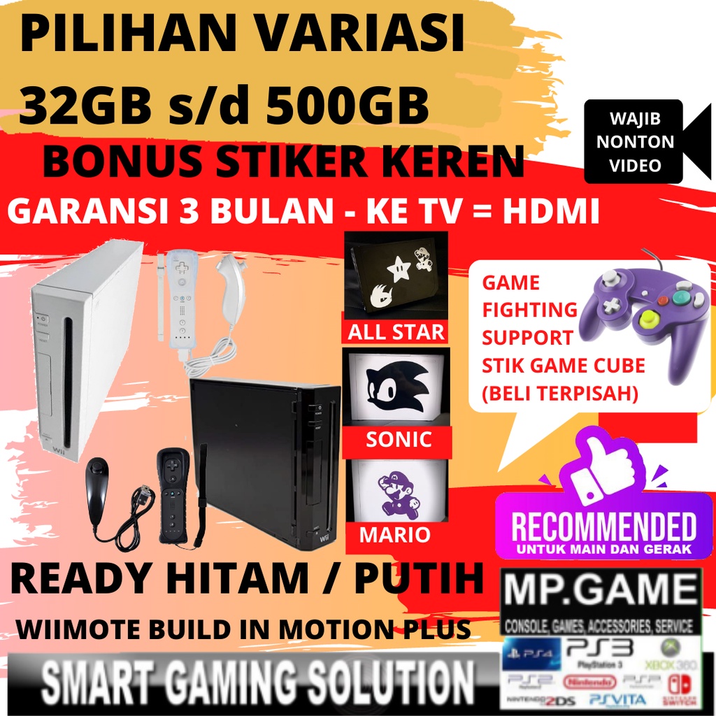 Nintendo Wii 500gb Disk Full Games / Gamecube Game Cube Garansi 3 Bulan