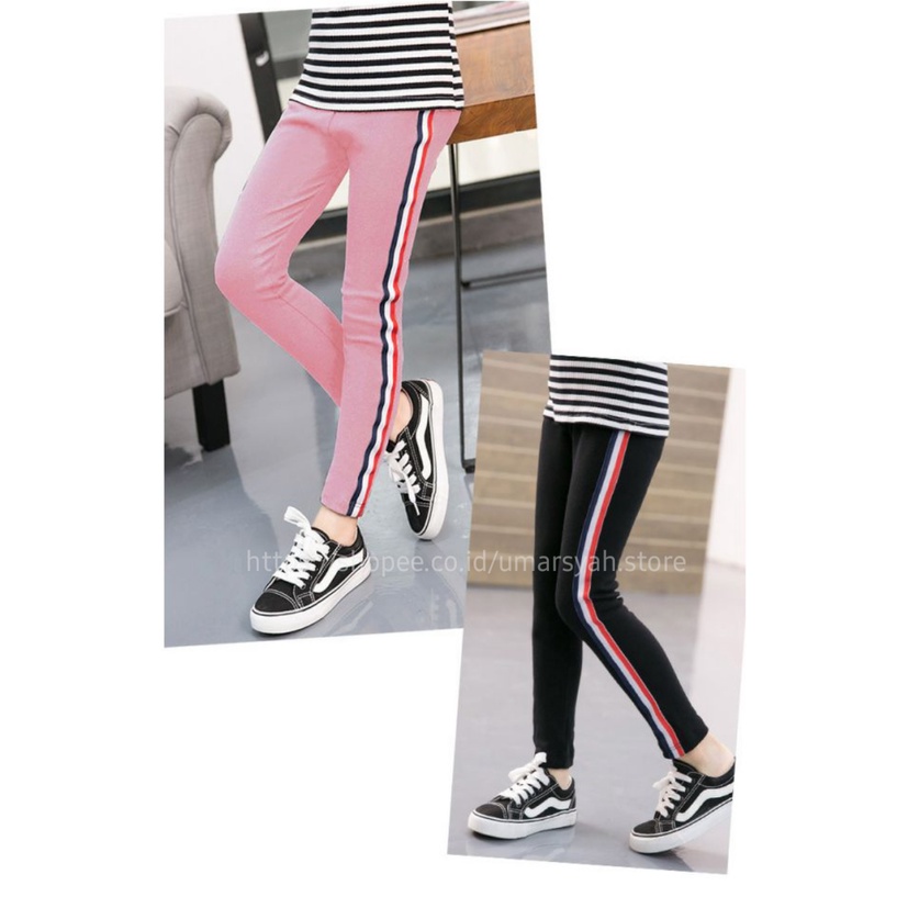 Celana Legging List Stipe Anak Perempuan Bahan Jersey 8 -12 Tahun List Random - Leging anak Stripe - Legging Anak -Leging Anak - Lejing Anak - Celana Legging Anak Perempuan