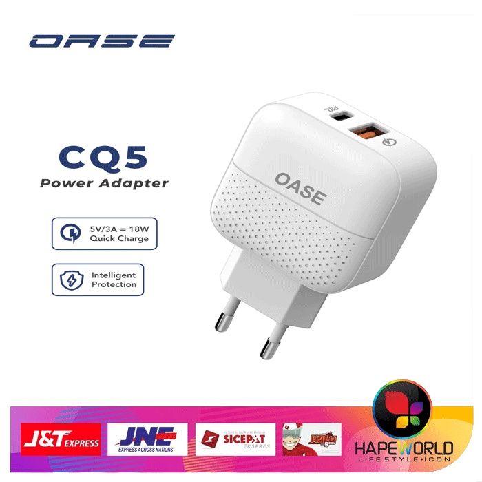 KEPALA CHARGER - POWER ADAPTER OASE CQ5 [18W DUAL PORT ADAPTER]