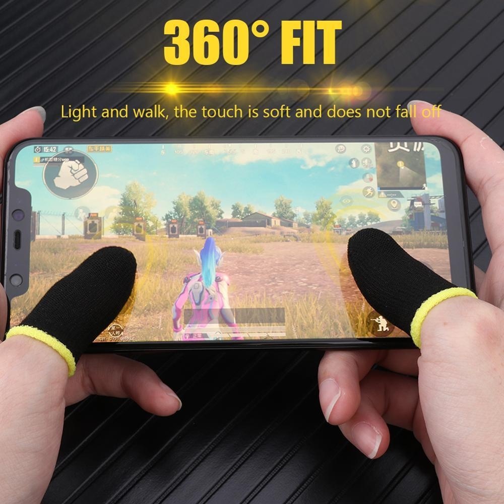 1pasang (2Pcs) Breathable Game Controller Finger Cover Tahan Keringat Tahan Gores Touch Screen Gaming Finger Thumb Cover Sarung Tangan Untuk PUBG Mobile