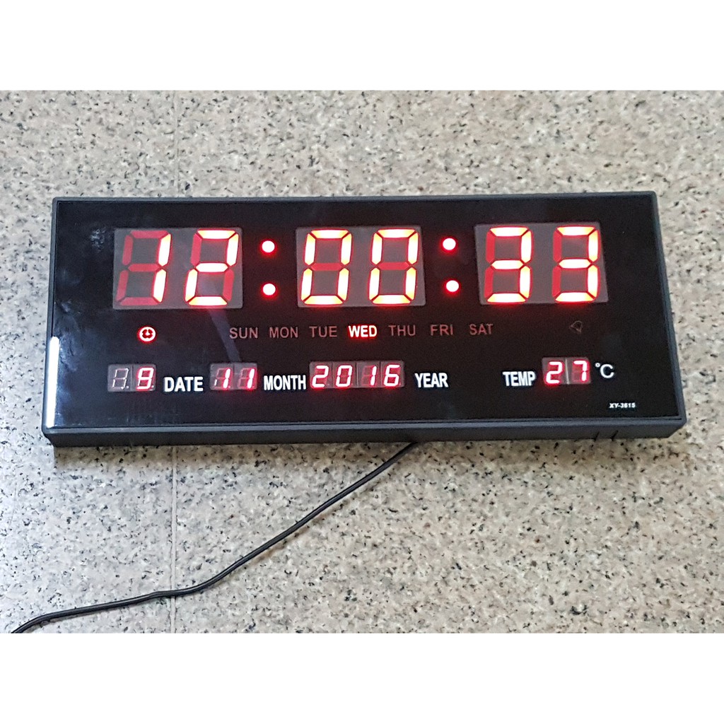 Digital LED Clock XY-3615 ( ukuran : 36cm x 15cm ) LED MERAH