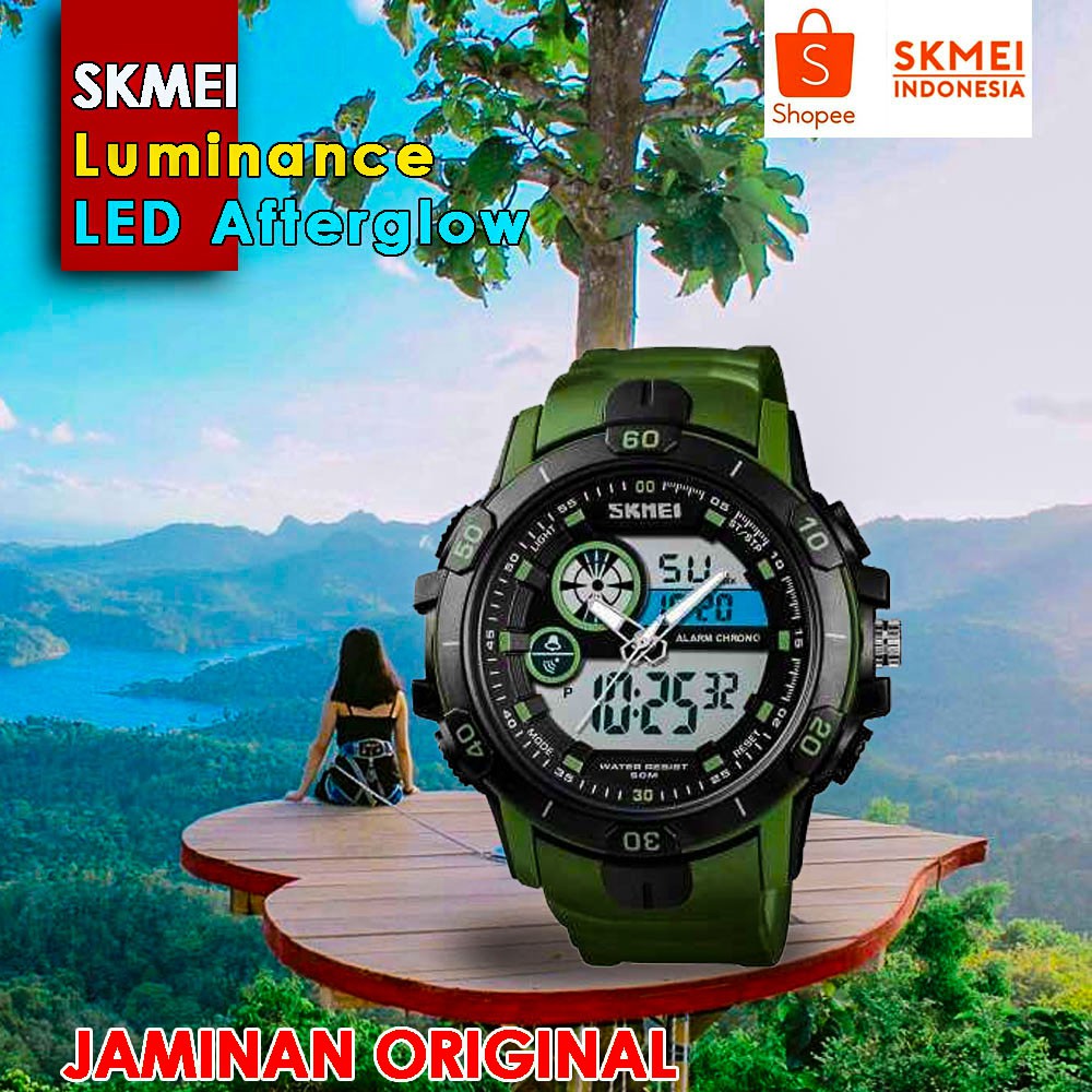 SKMEI Jam Tangan Kasual Digital Analog Pria - 1428 HIJAU