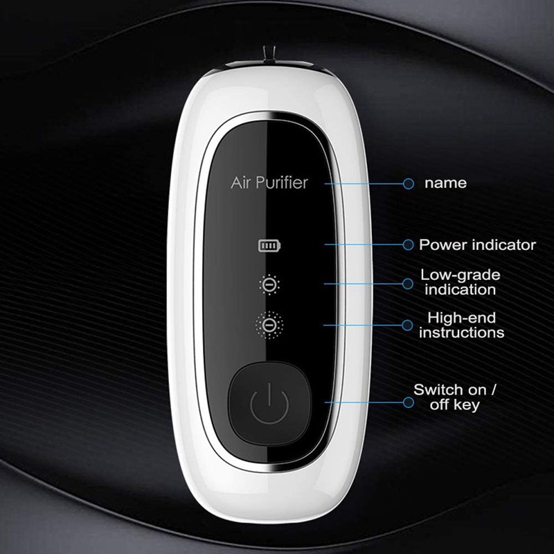 Upgraded Wearable Air Purifier Necklace Mini Personal Portable Air Freshener Ionizer