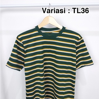  13 Warna  Lengan Pendek Grosir Ecer Baju Kaos  Stripe 